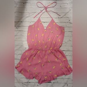 Buddy Love Pink Flamingo Print Romper Style: Maria Sz: Large